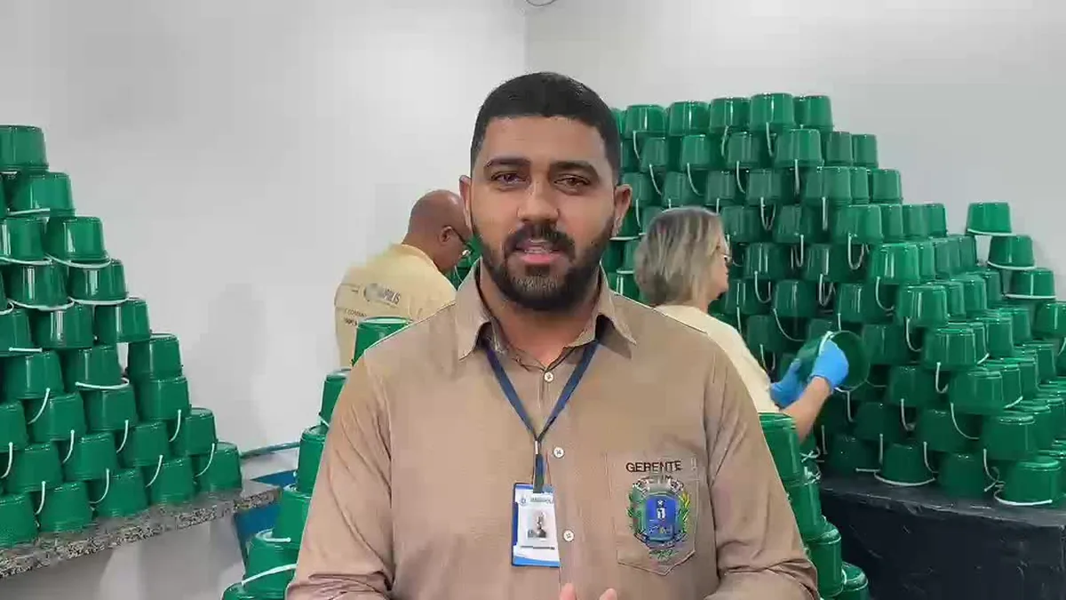 Hộp thả trứng muỗi mang Wolbachia xếp chồng tại Anápolis, ảnh cắt từ video kèm bài Jornal Opção