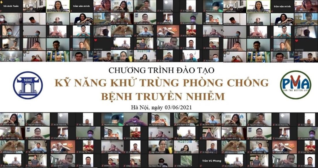 Lớp tập huấn kỹ năng khử trùng phòng chống bệnh truyền nhiễm trực tuyến